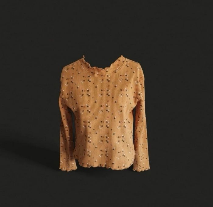 Pull léger moutarde fleuri FPC