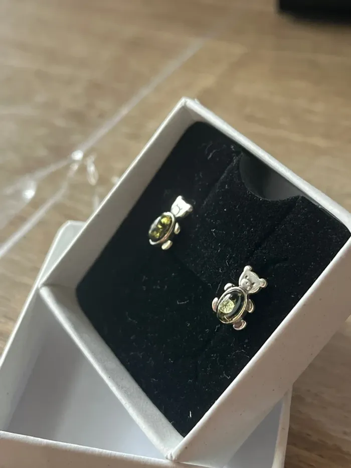 Boucle d’oreilles Nounours en Ambre - photo numéro 3