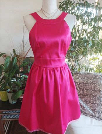 Superbe robe de soirée cérémonie chic rose framboise Naf Naf comme neuve