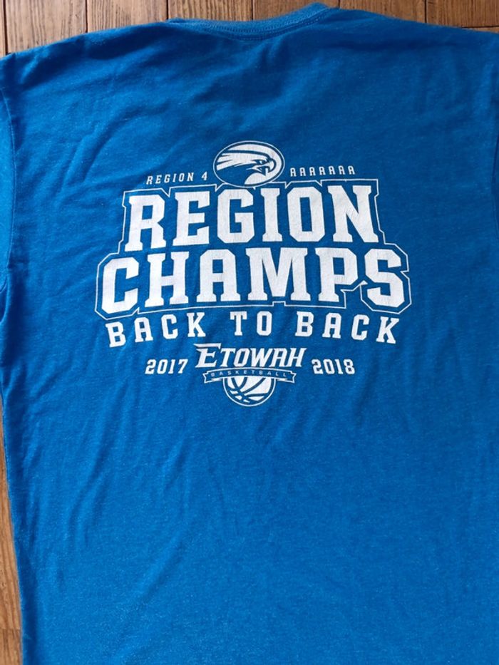T-shirt Etowah eagrles basketball 2017-2018 Region champs bleu L - photo numéro 4