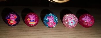 Lot de 5 bagues peppa pig