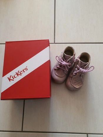 Bottines Kickers BONZIP-2 Rose Argent