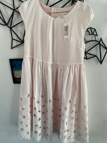 Superbe robe de cérémonie neuve catimini blanche et rose 14 ans