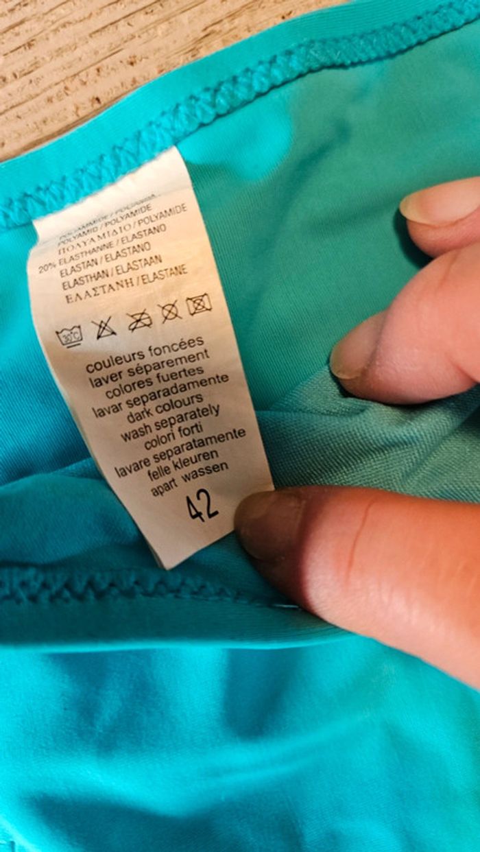 Bikini femme turquoise Tex, 42, peu mis - photo numéro 5