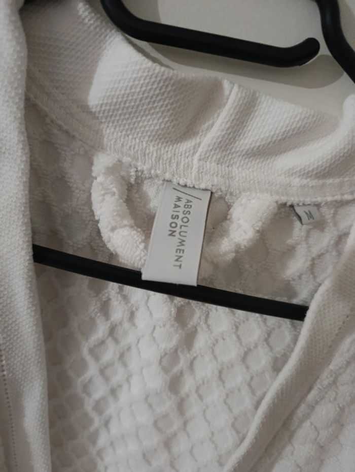 Peignoir blanc avec ceinture NEUF Marque Absolument maison taille 38 - photo numéro 5