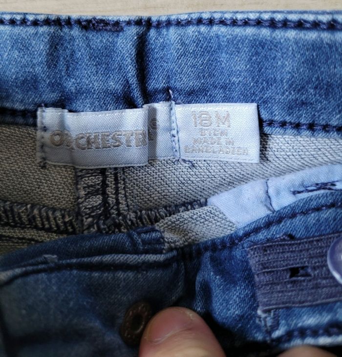 Ensemble pull molletonné fleuri et jeans taille 18 mois - photo numéro 8