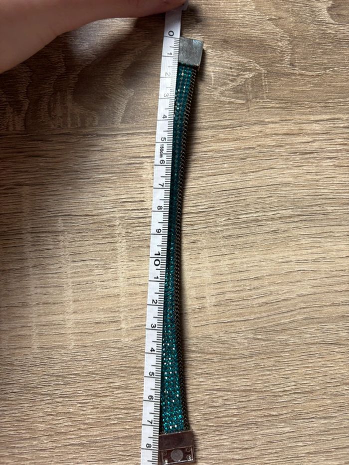 Bracelet aimanté bleu à strass - photo numéro 3