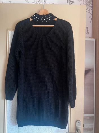 Robe pull noire à perles femme 38-42 comme neuve