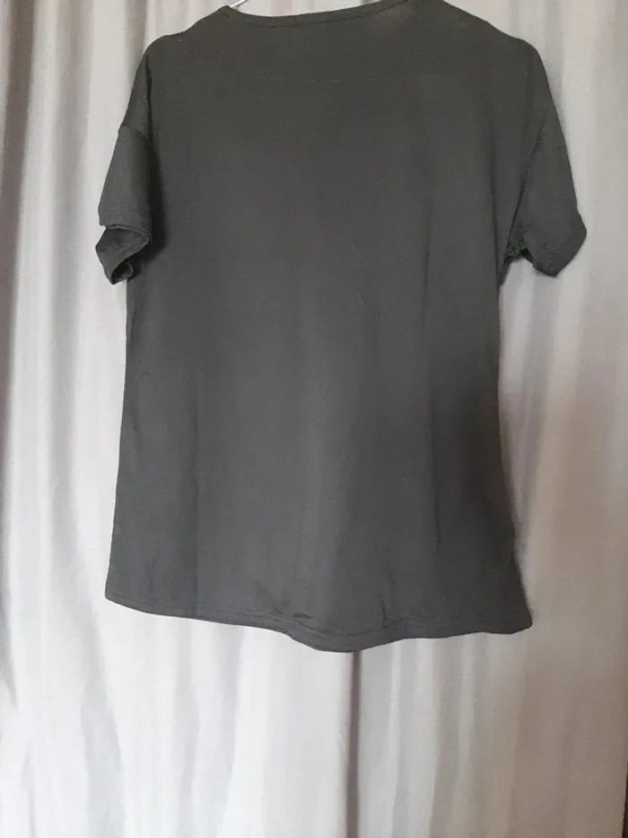 tunique tee shirt  macramé manches courtes noir neuf taille L - photo numéro 3