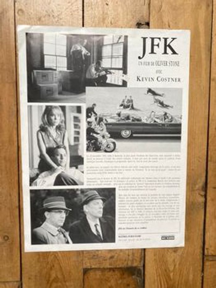 Affiche JFK Kevin Costner 24 x 32 cm 1991 Warner Bros - photo numéro 2