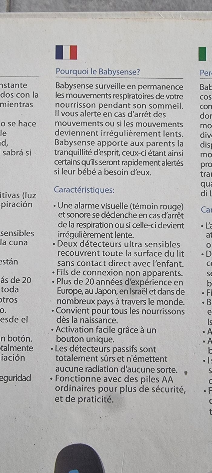 Babysense 5 . Moniteur Respiratoire bébé - photo numéro 3