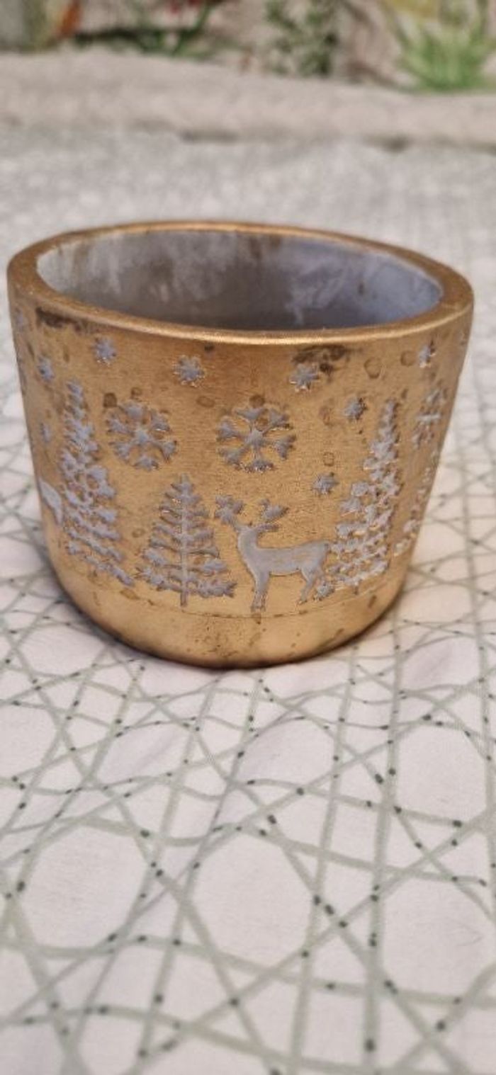 Pot vase Noël doré