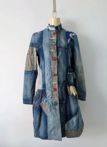 Manteau en jean patchwork - Desigual - taille 36/38