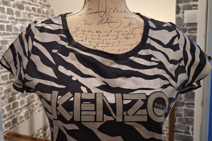 Tee-shirt Kenzo Kids noir zébré argenté - photo numéro 2