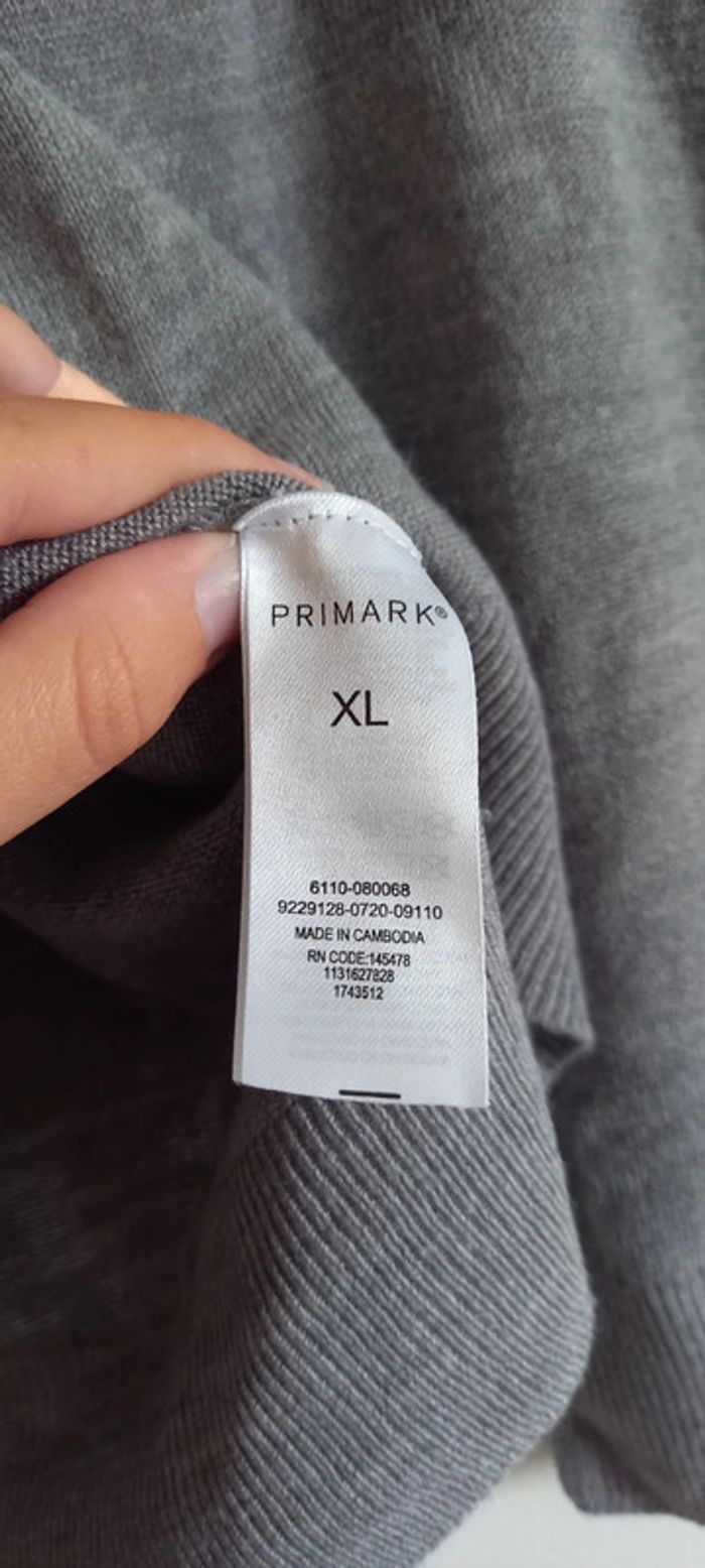 Pull col V gris primark XL - photo numéro 4