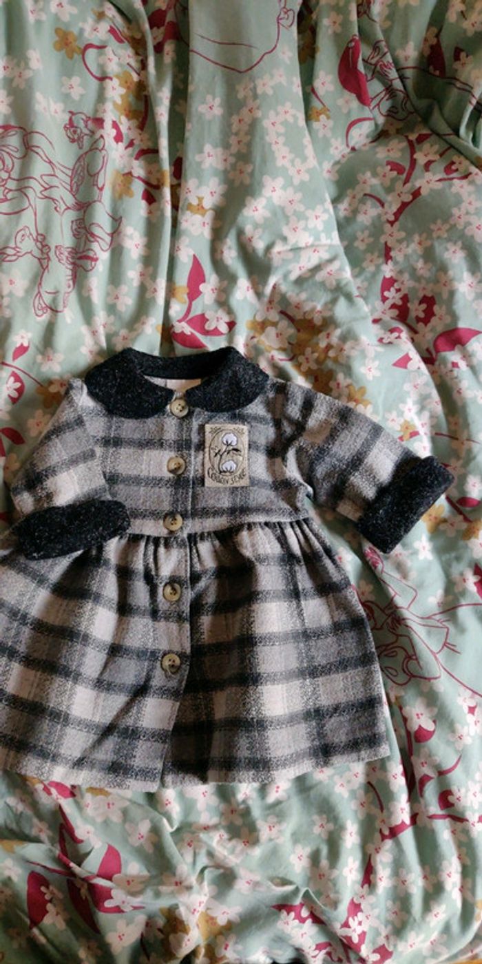 Robe à carreaux grise 3 mois