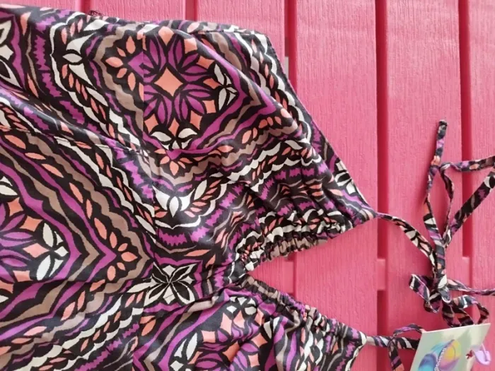 Robe d'été dos nu violette YK2 coton - photo numéro 3