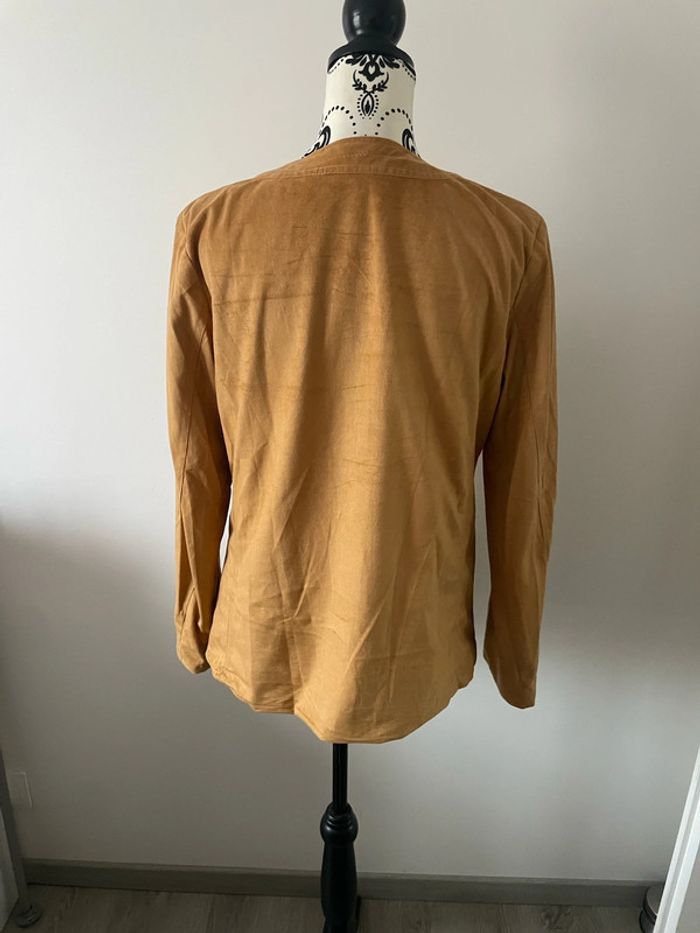 Veste blouson à manches longues moutarde en daim suédine Atlas for women taille 42/44 - photo numéro 4