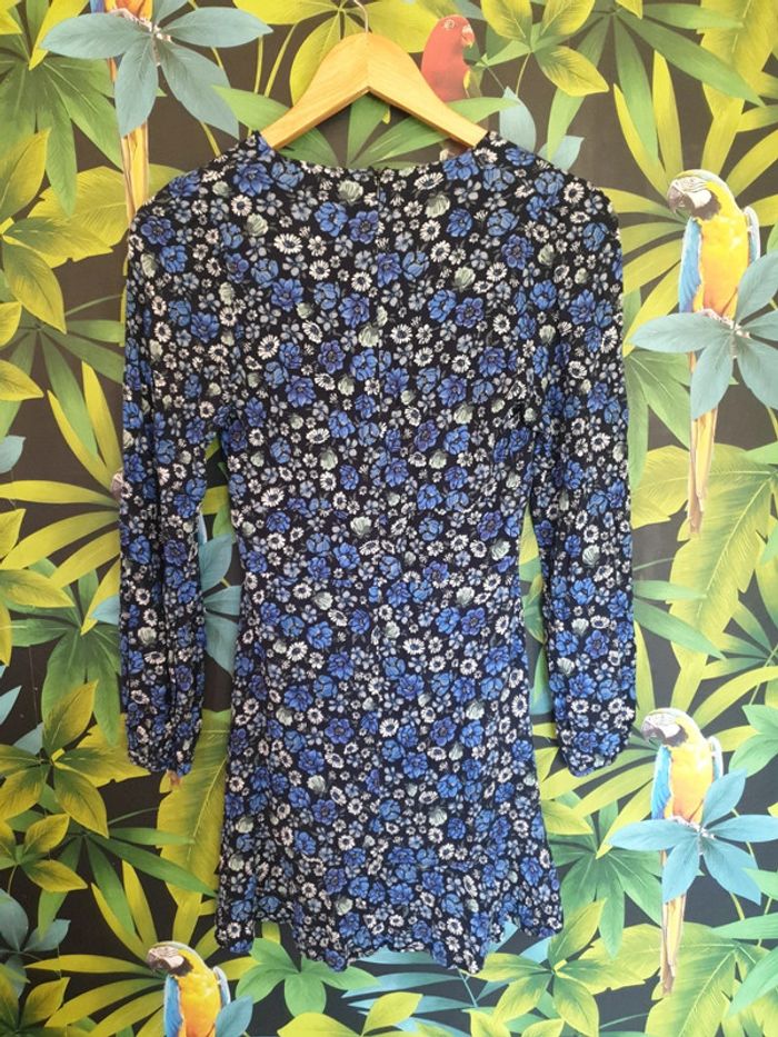 Robe cintrée fleurs bleues - photo numéro 3