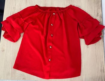 Top épaule dénudé rouge