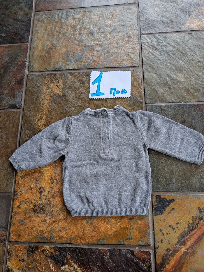 Pulls 1 mois garçon gris - photo numéro 3