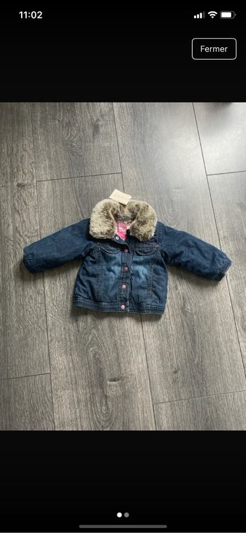Veste neuve en Jean avec col amovible Graine de blé taille 6-9 mois