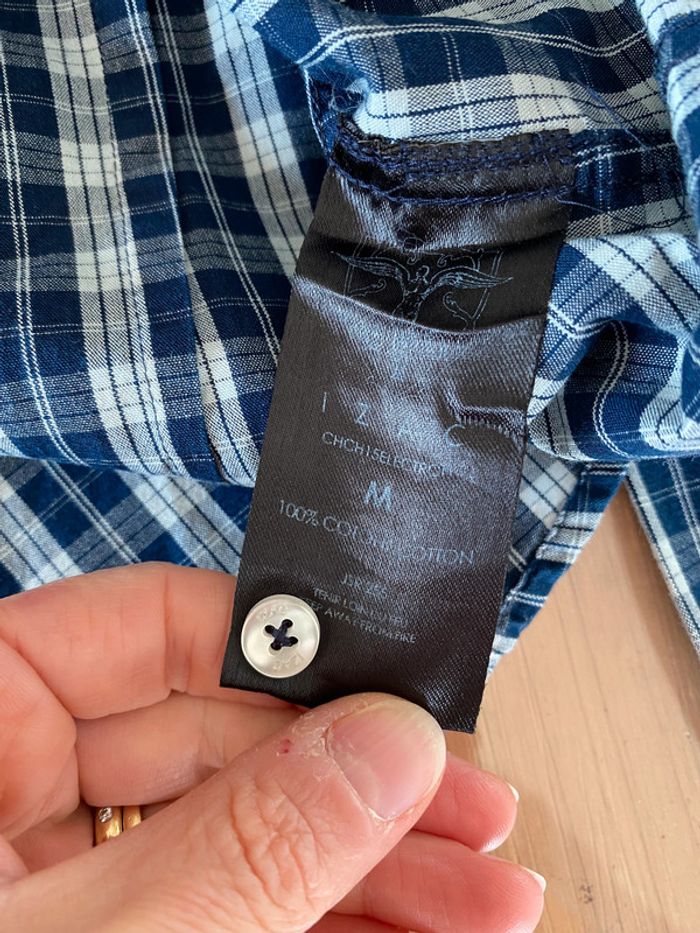 Chemise IZAC marine et blanche à carreaux taille M - photo numéro 10