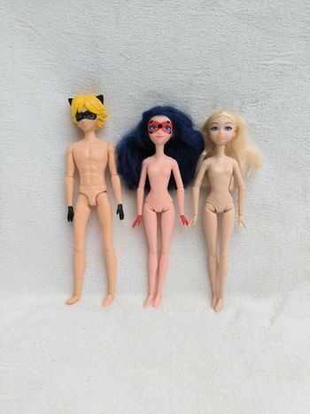 Lot 3 poupées Miraculous