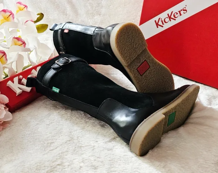 Bottes Hautes Cavalières Cuir Zip Kickers T30 - photo numéro 2