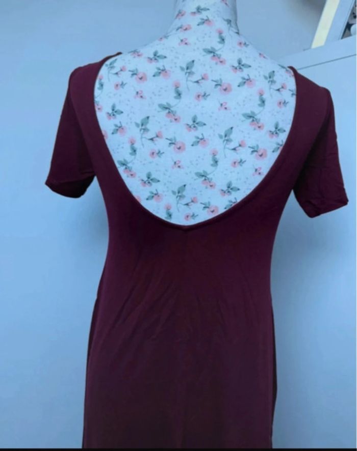 Robe d'été dos nu bordeaux Stradivarius M - photo numéro 5