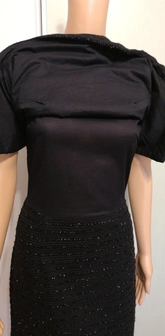 Robe et son boléro intégré noir pailleté S état neuf - photo numéro 8