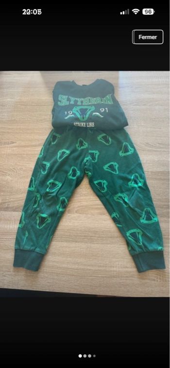 Pyjama serpentard Harry Potter 