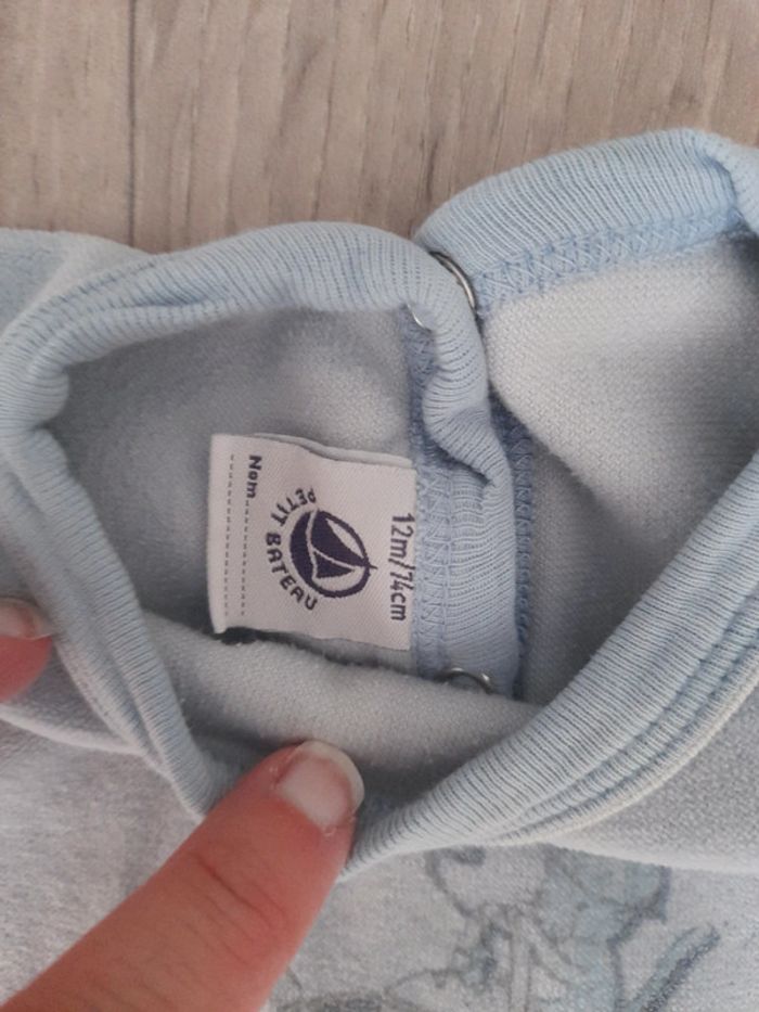 Pyjama bleu 12 mois en velours - photo numéro 3