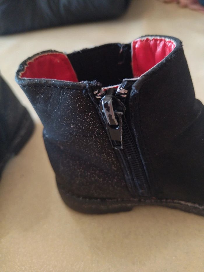 Bottines noires pailletées en nebuc - photo numéro 4