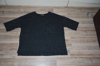 haut t-shirt tunique zara M manches 3/4 hiver gris
