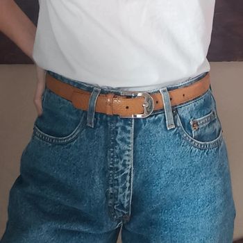 Ceinture marron clair orangé cuir