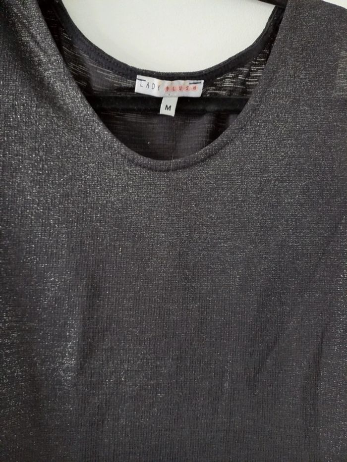 T-shirt noir pailleté - photo numéro 2