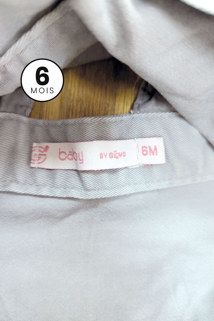 Robe Salopette Grise - bébé fille 6 mois - photo numéro 3