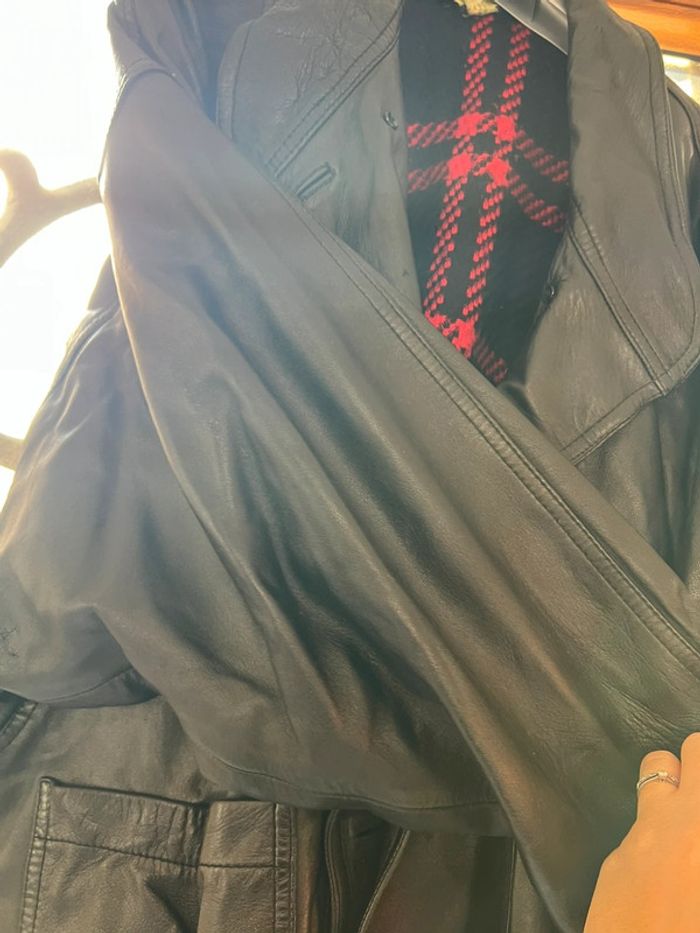 Manteau trench vintage 40/42 cuir - photo numéro 12