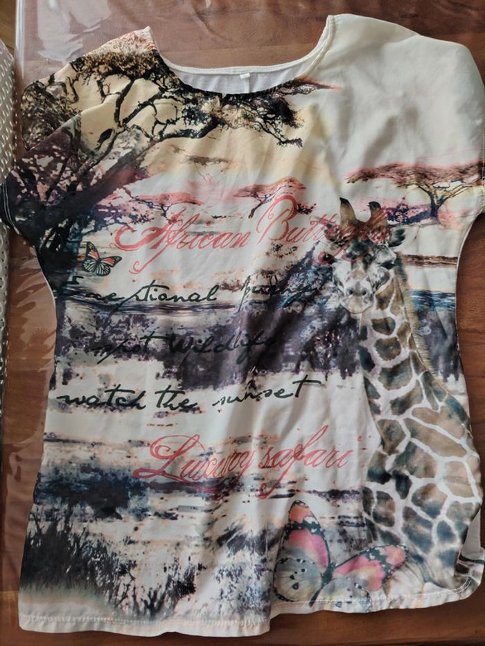 Tee shirt fluide girafe