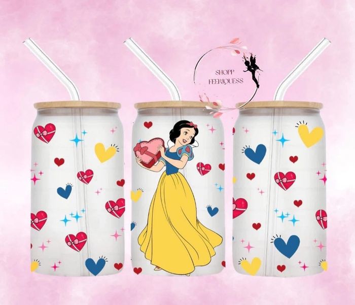 Blanche neige - Gobelet en verre ❤️