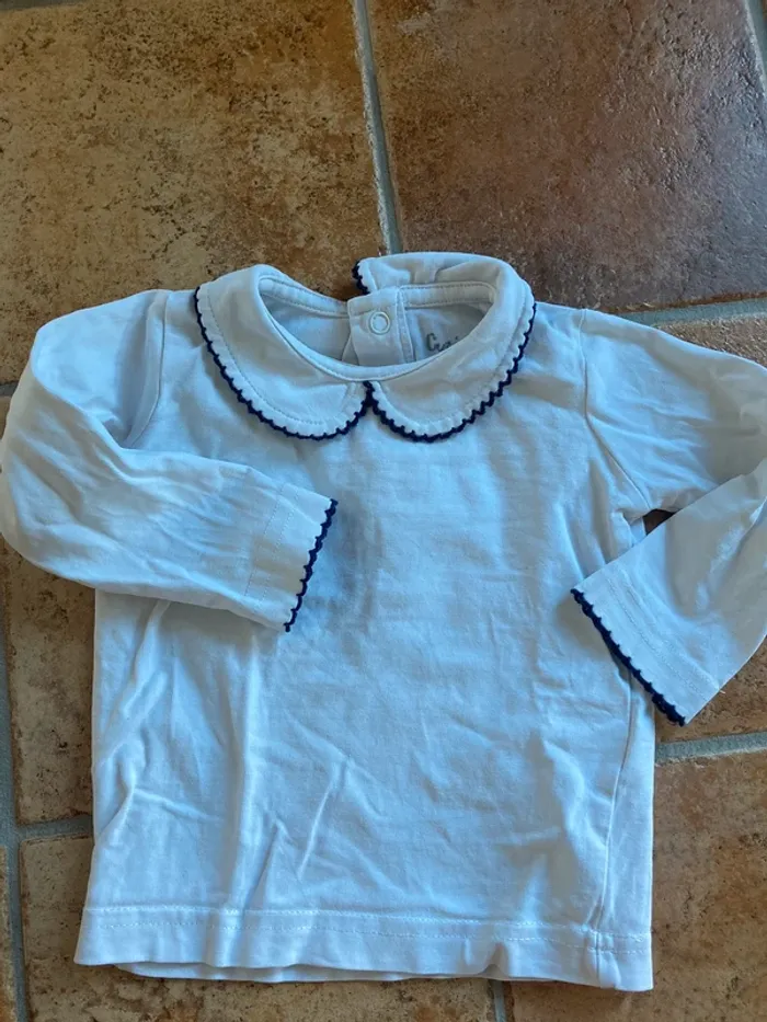 Tee-shirt blanc à col - photo numéro 3