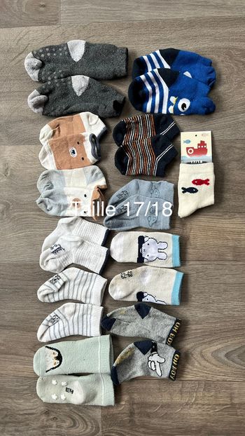 Lot de 12 paires de chaussettes pointure 17/18