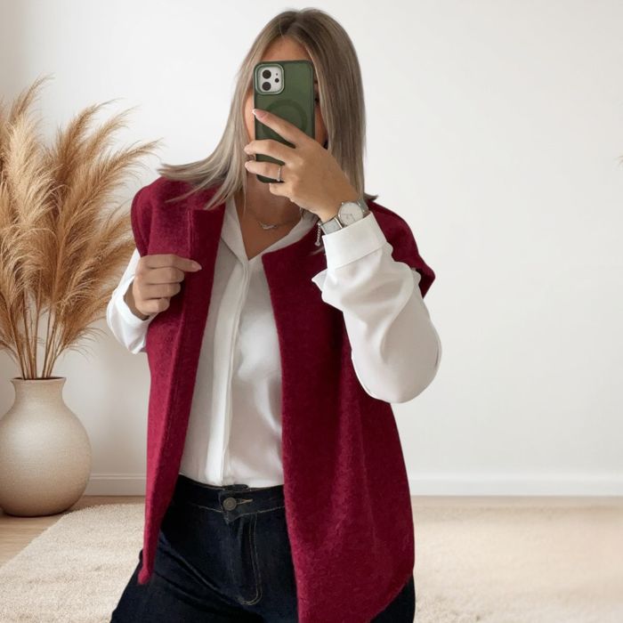 Gilet sans manches TU bordeaux
