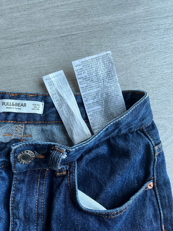 Jean large taille haute bleu foncé Pull&Bear T34 - photo numéro 8