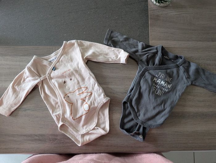 Lot de 2 bodies bébé fille garçon mixte 3mois manches longues