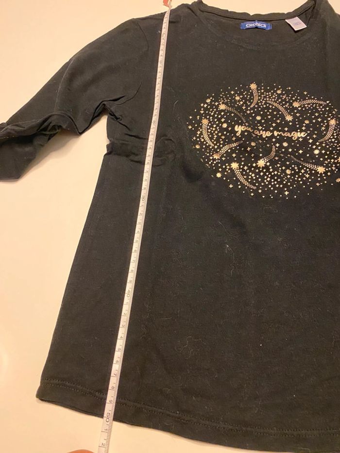 Tee shirt ML noir magic Neuf Okaïdi 12 ans - photo numéro 5