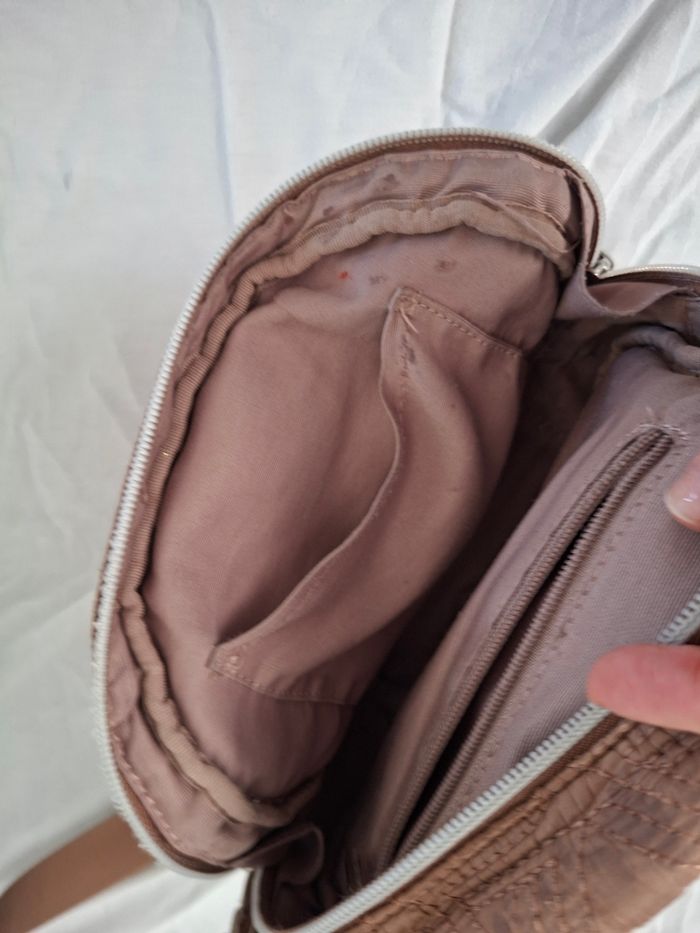 Sac matelassé rond lancaster beige marron - photo numéro 4