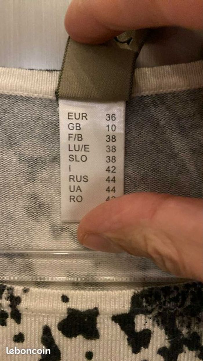 Pull à motifs Best Connections Noir Blanc Gris Taille 38 Helline Femme - photo numéro 4