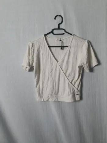 Crop top cottelé blanc ikks